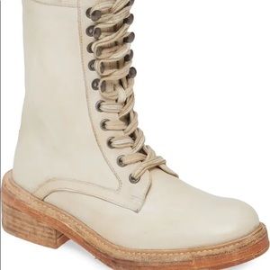 Free People white combat boots